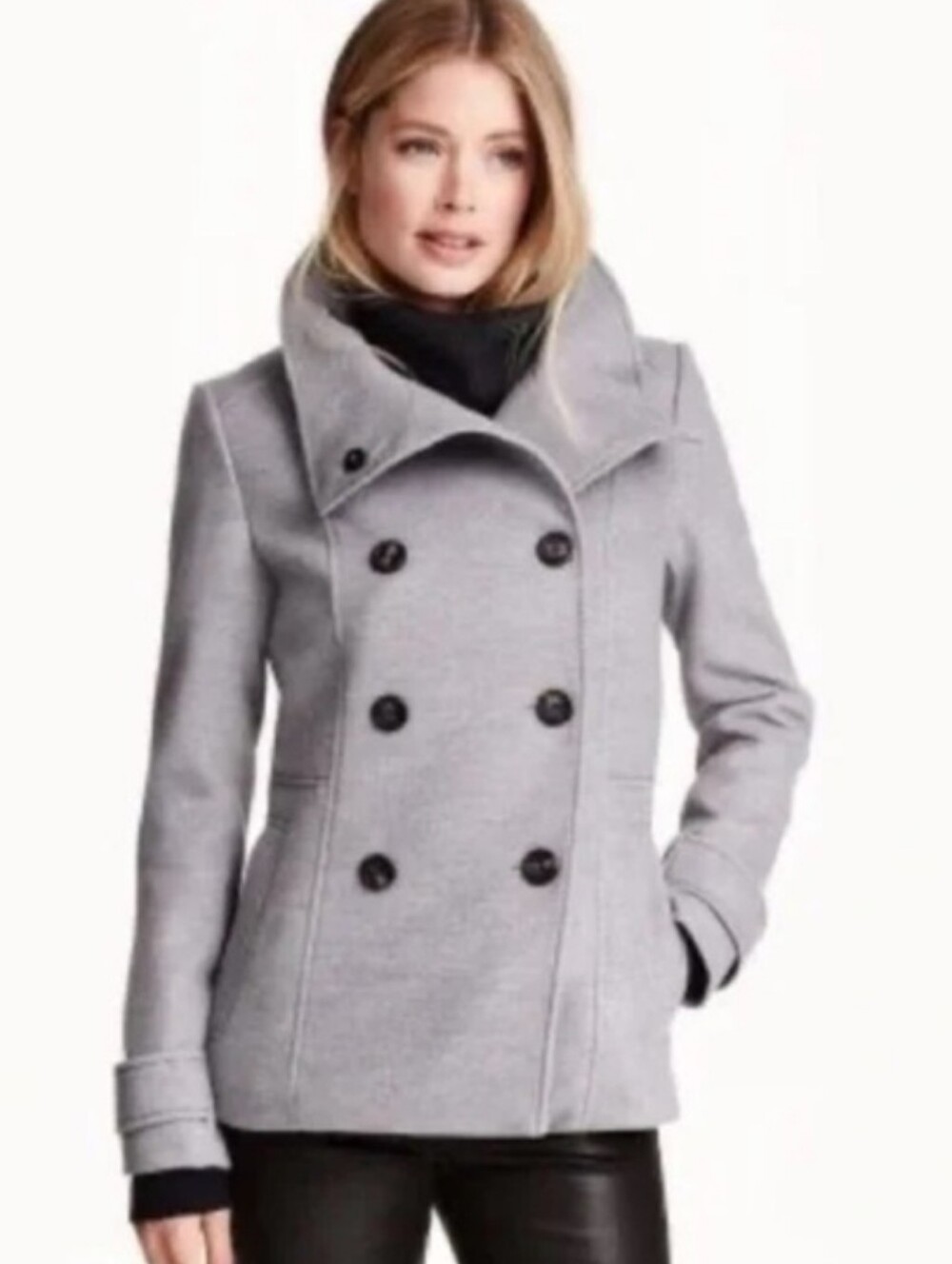 H&M Gray Peacoat